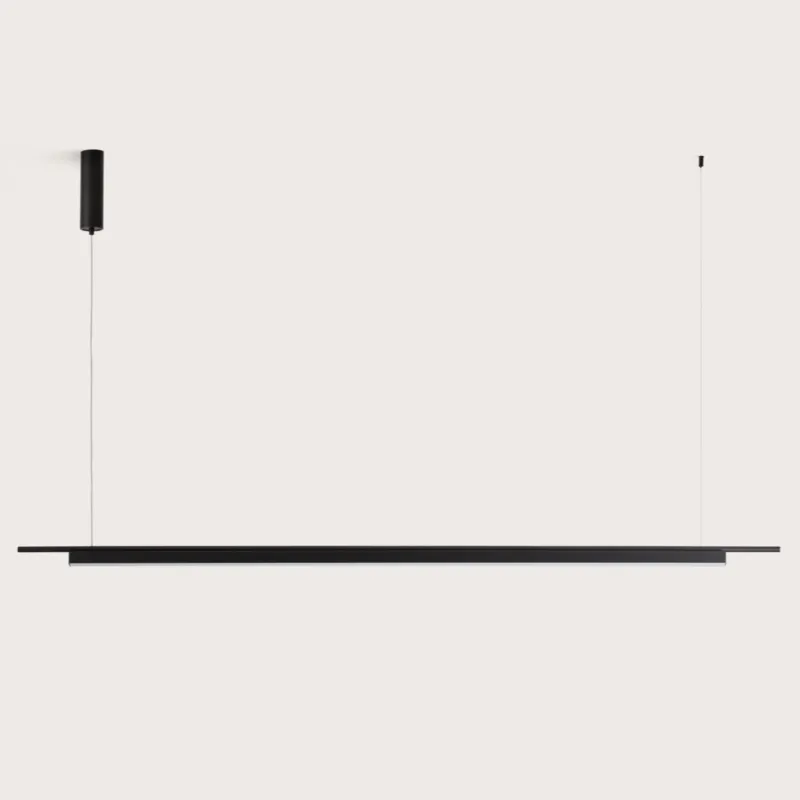Sleek Matte Black Linear Pendant