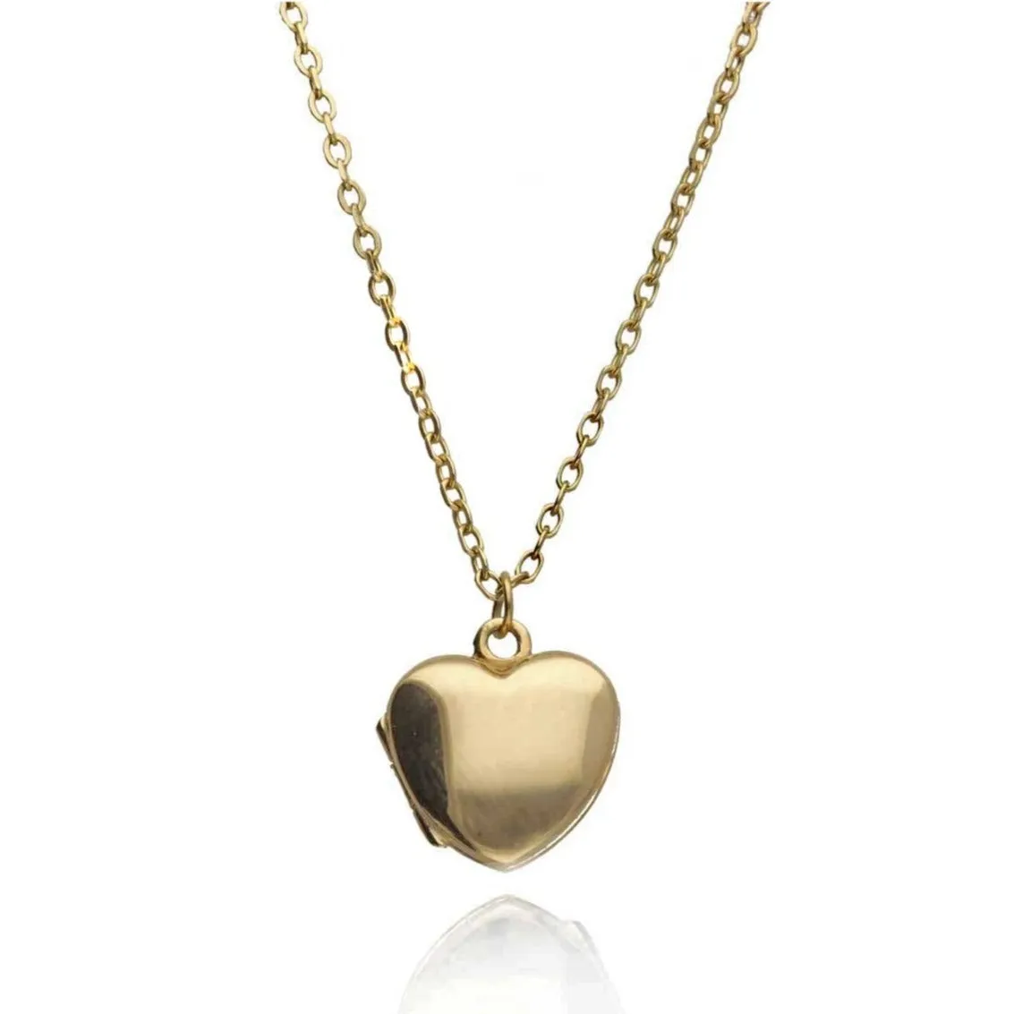 Small Heart Gold Locket Necklace