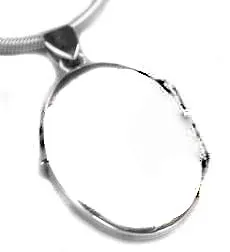 Small Sterling Silver Plain Oval Locket Charm Pendant