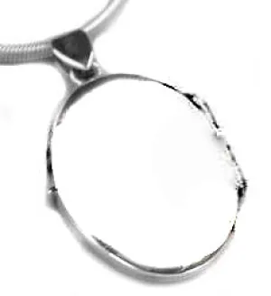 Small Sterling Silver Plain Oval Locket Charm Pendant