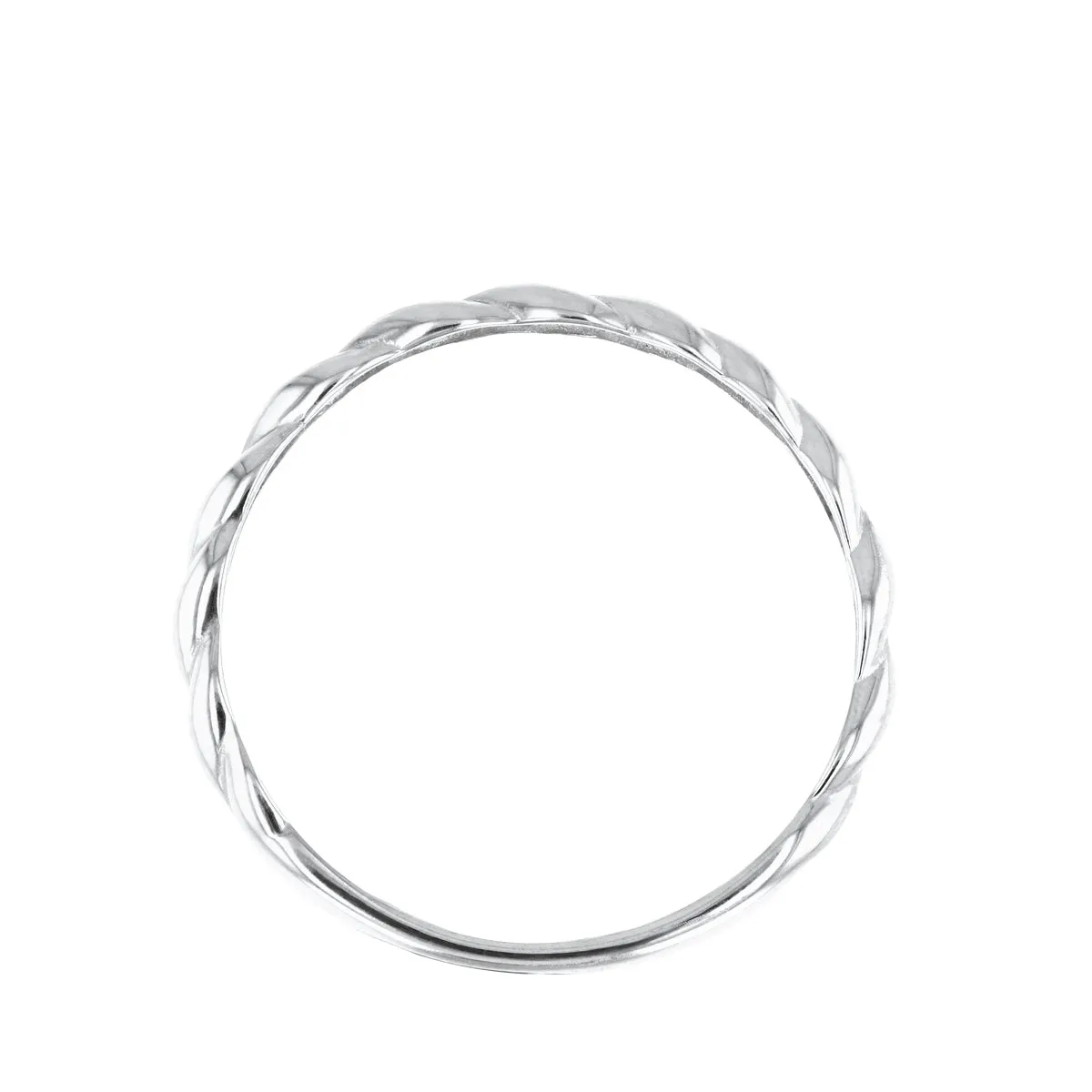 Soleil Collection Fine Twist Ring | 9K Solid White Gold