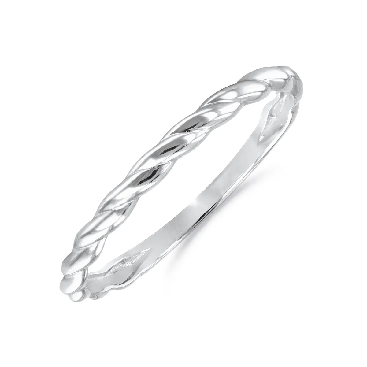 Soleil Collection Fine Twist Ring | 9K Solid White Gold
