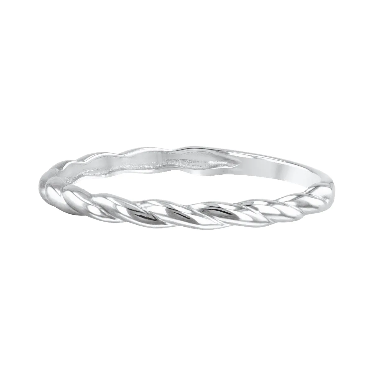 Soleil Collection Fine Twist Ring | 9K Solid White Gold