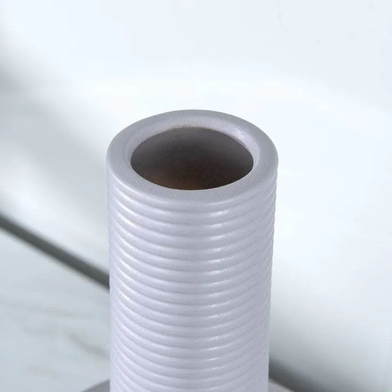 Striped Grey Matte Paint Vase - 17 x 33cm