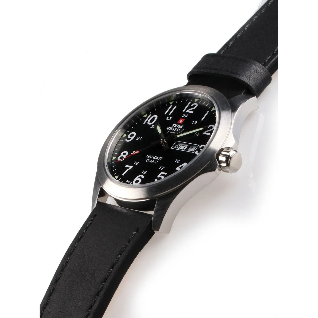 Swiss Military Black Leather Men's Watch - SMP36040.15