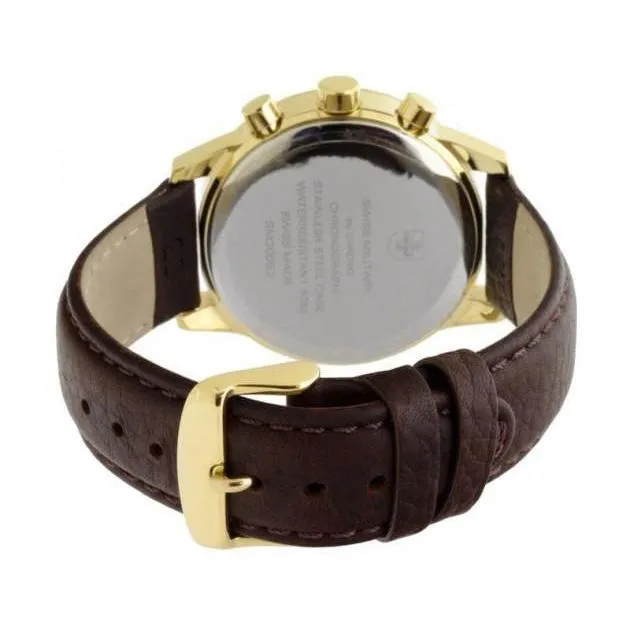 Swiss Military Brown Leather White Dial Chronograph Men's Watch  - SM30052.05