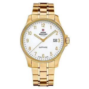 Swiss Military Gold Steel White Dial Men's Watch - SM30137.05