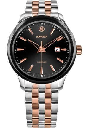 Tiro Swiss Men's Luxe Jet Black and Rose Gold Watch J4.230.L