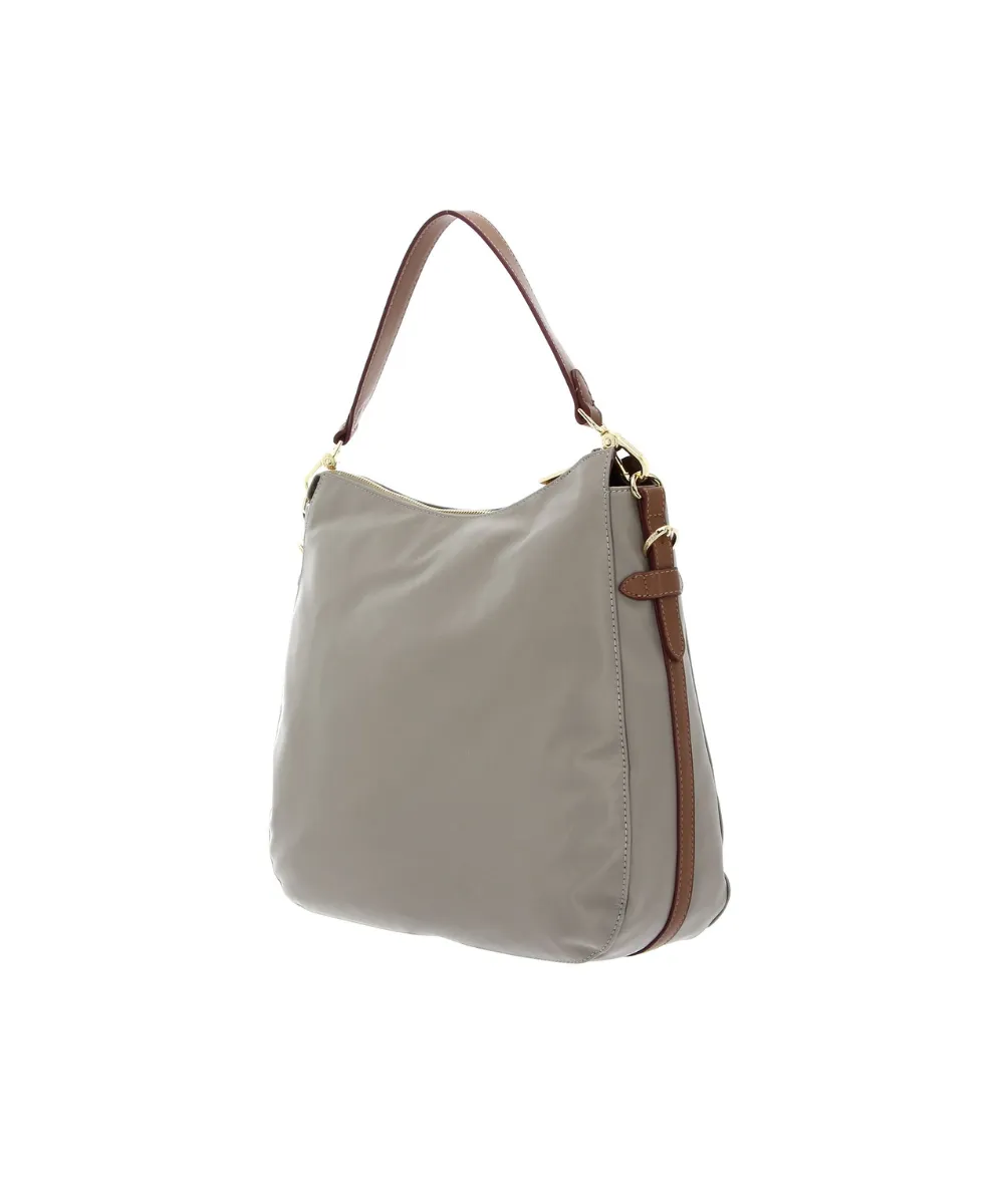 US POLO ASSN. WOMEN HOUSTON L HOBO BAG NYLON IN LIGHT TAUPE