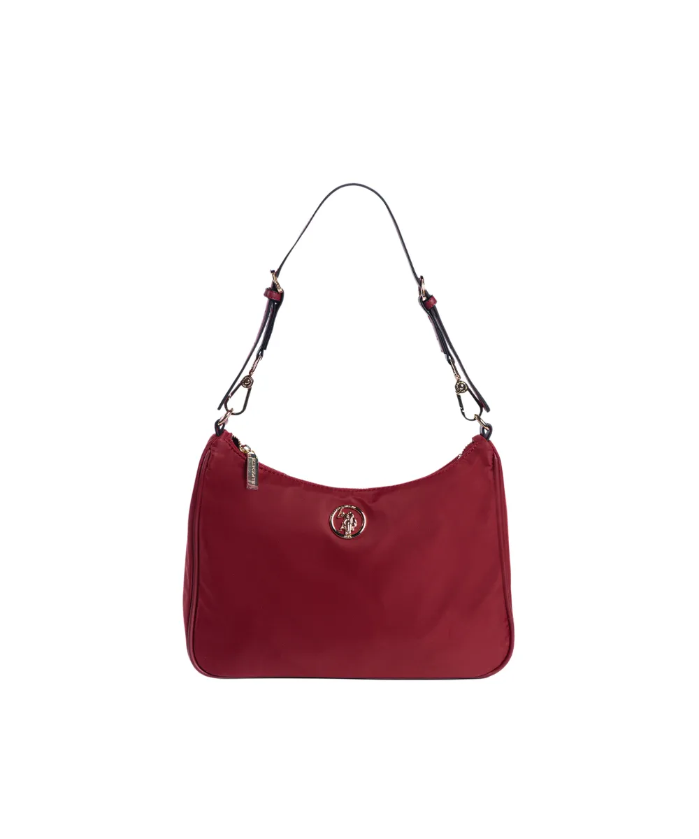 US POLO ASSN. WOMEN HOUSTON S HOBO WPIPING NYLON IN RED