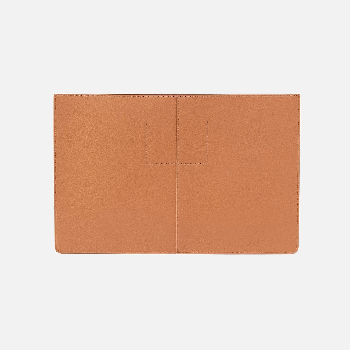 Vida Large Laptop Sleeve In Micro Pebbled Leather - Biscuit