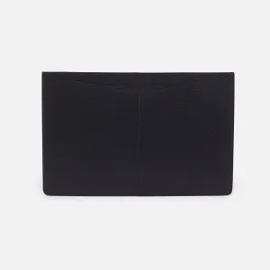 Vida Large Laptop Sleeve In Micro Pebbled Leather - Black
