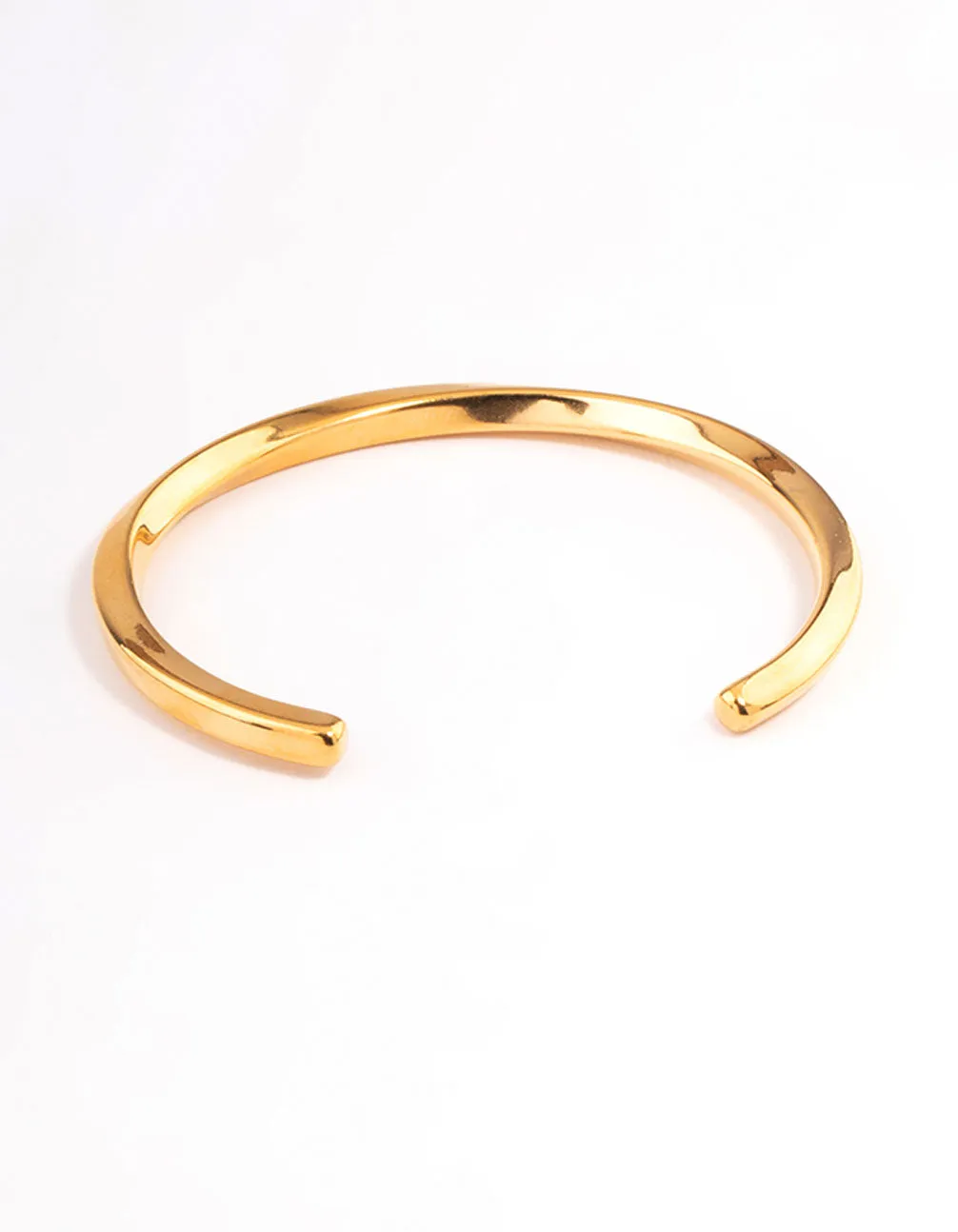 Waterproof Gold Plated Stainless Steel Subtle Twist Cuff Bracelet