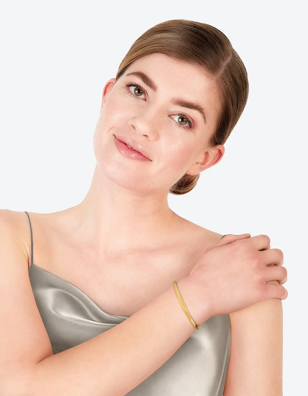 Waterproof Gold Plated Stainless Steel Subtle Twist Cuff Bracelet