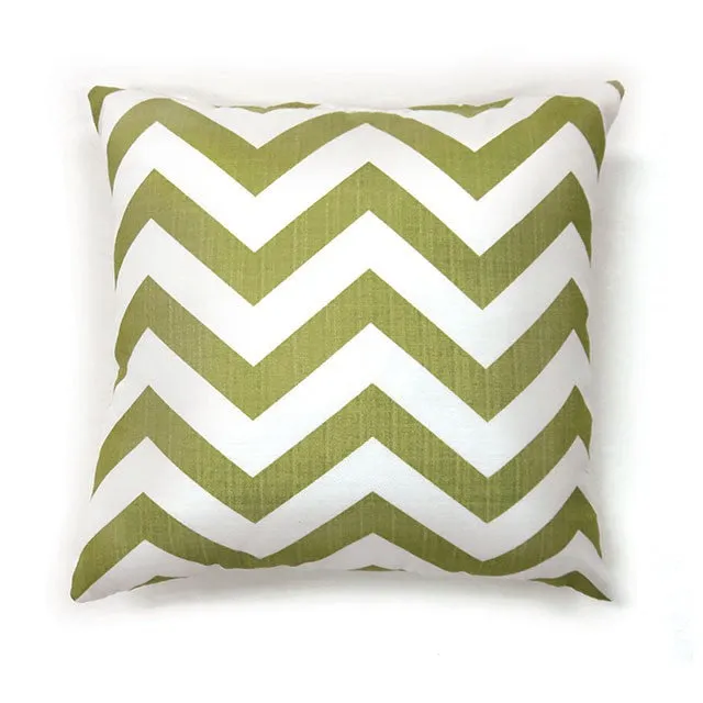ZOE 18" X 18" Pillow, Green Chevron (2/CTN)